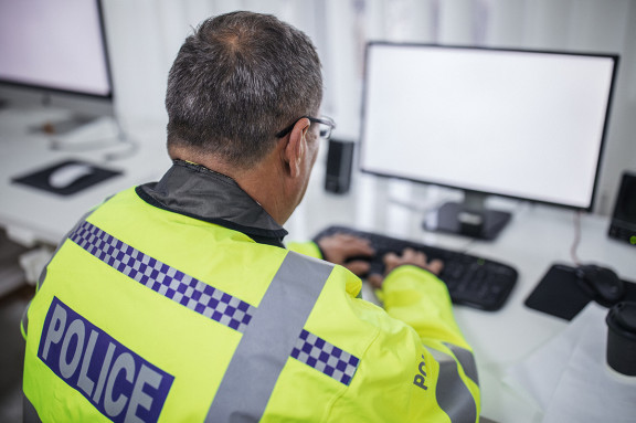 Generic officer at computer